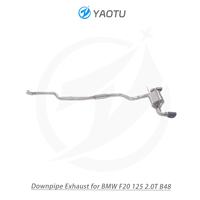 YT sistem knalpot baja tahan karat, kinerja tinggi setengah belakang untuk BMW F20 125i 2.0T B48