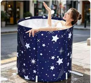<span class=keywords><strong>Baignoire</strong></span> <span class=keywords><strong>gonflable</strong></span> écologique en PVC+nylon à pliage en un clic, motif ciel étoilé, durable et portable pour enfants, petits appartements - Product Image 1