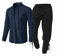 Chemise de pirate pour homme, chemise victorienne à volants, chemise steampunk, chemise de vampire, chemise de poète, costume gothique médiéval
