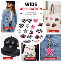 Bulk Racing Geruite Geborduurde Hart Ster Vlag Raceauto Speedway Winnaars Motor Strijk- of Naai-Borduur Patches