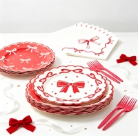 Ensemble de vaisselle jetable en papier, fourchettes et serviettes - Fournitures pour fêtes d'anniversaire pour filles et femmes