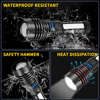 Senter LED Mini Teleskopik Zoom Portabel Outdoor USB Rechargeable EDC dari Aluminium Alloy COB