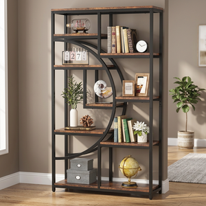 Étagère industrielle en métal, style antique, autoportante, haute, pliable, à 1 niveau, pour rangement et organisation, mobilier de maison spacieux pour salon - Product Image 2