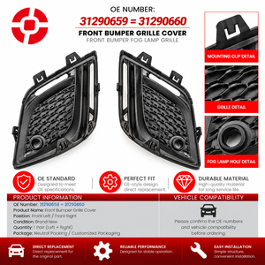 Coperture Fendinebbia Anteriori Sinistra Destra 31290659 31290660 per Volvo <span class=keywords><strong>XC60</strong></span> 2010-2013 con Sensori di Parcheggio Non R Design - Product Image 1