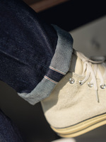 Jeans pour hommes en denim japonais selvedge brut, non lavé, de haute qualité, en coton, sur mesure, vente en gros