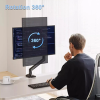 Meilleure Vente Support de Moniteur à Fixation sur Bureau 17-32 Pouces, Charge 2-9kg, Bras de Moniteur Robuste à Ressort à Gaz Entièrement Réglable