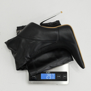 Bottes hautes pour femmes, grande taille 46, argentées, à talons fins, au-dessus du genou, sexy, coupe large, style habillé, talon aiguille, fermeture éclair arrière, bottines longues - Product Image 6