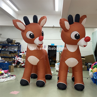 Renne de Noël Gonflable Géant pour Décorations de Noël Extérieures