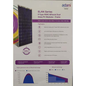 Panel Solar Bifacial Adani de 365 Vatios, 24 Voltios, 3 Kilovatios (Paquete de 9) Panel Solar Bifacial Adani de 365 Vatios Solar de 24 Voltios - Product Image 6