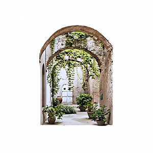 Autocollants de <span class=keywords><strong>porte</strong></span> 3D pour jardin en forme d'allée arquée, autocollants pelables et adhésifs, papier peint auto-adhésif 85x215cm, affiche murale, murale décorative pour chambre à coucher - Product Image 5