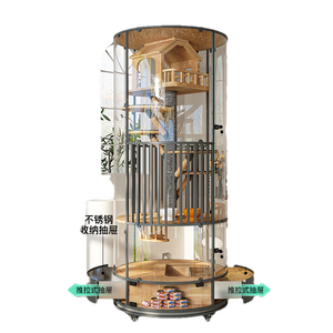 Vitrine <span class=keywords><strong>de</strong></span> Luxe Panoramique à 360° pour Chiens et Chats, Grand Espace, en Verre, avec Toilettes - Product Image 4