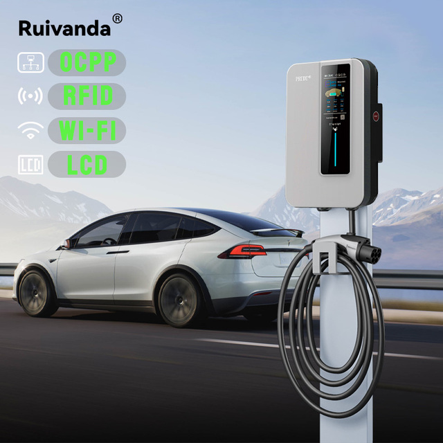 32A EV charger Type 2 Type 1 Type GB ev charging station APP WIFI support wall-mounted charger for Electric Vehicle 7kW