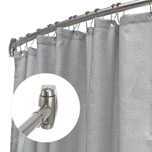 Tringle à rideau de douche 48 ''-72'' tringle à rideau de douche incurvée réglable en acier inoxydable 304 pour salle de bain