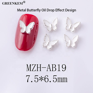 10 PCS Sac 3D Métal Papillon Effet Goutte D'huile Designer Strass En Gros Fournitures pour Strass Nail Décoration - Product Image 4
