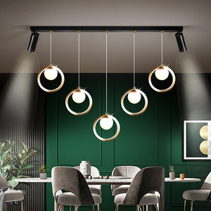 Nouveau comptoir de bar de restaurant suspension à LED avec plusieurs têtes modernes simples avec projecteur salle à manger longue suspension de bar - Product Image 2