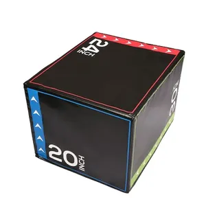 होम जिम में जंप ट्रेनिंग ड्यूटी 3-इन-1 नॉन स्लिप पॉलिएस्टर पीवीसी प्लायोमेट्रिक बॉक्स प्लायो बॉक्स का उपयोग करें