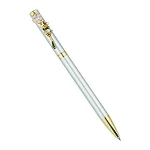 Gold Rose Pens Frauen Promotion Geschenke Benutzer definierte Logo Press Gel Pen