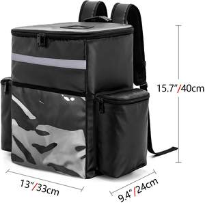 Borsa isolante per moto borsa termica a prova di perdite per la consegna di cibo con chiusura a cerniera porta bottiglia di vino - Product Image 2