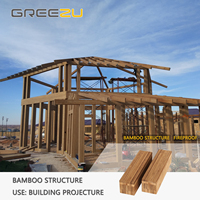 Personalizado impermeable prefabricado marco de bambú casa Cruz laminado playa cabaña poste estilo viga construido materiales de Bambú