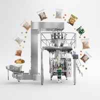 Automatische geïntegreerde 10/14-kops weegschaal VFFS verpakkingsmachine voor noten, koekjes, chips, snacks en voedsel; multifunctionele verpakkingsmachines