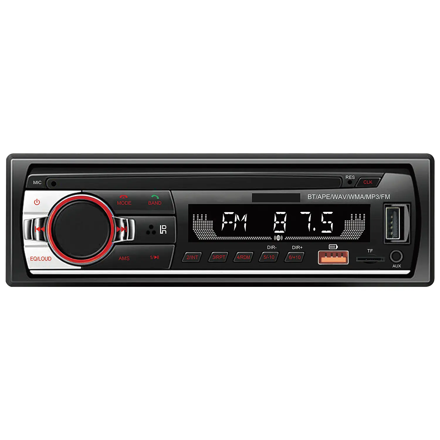 Autoradio stéréo Digital Bt Car MP3 Player 60Wx4 FM Radio Stereo Audio Music USB/TF with In Dash AUX Input