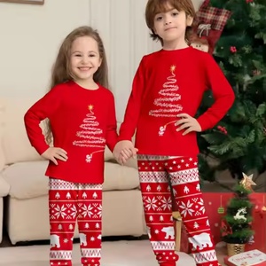 Nuevos Conjuntos Familiares Navideños SHYL, Pijamas de Algodón a Cuadros Rojos, Camisetas de Manga Larga Raglán - Product Image 4