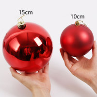 Boules de Noël en plastique de haute qualité, 10 cm et 15 cm, grandes, décorations d'arbre, couleur personnalisée, imperméables, vente en gros RTS