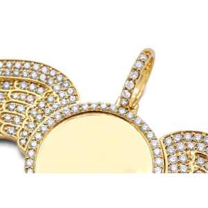 Colgante de Plata de Ley 925 con Diseño de Moissanita, Corte Redondo, Letra con Baño de Oro, Joyería Estilo Hip Hop - Product Image 4