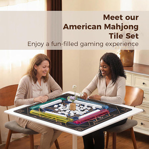 Ensemble de Mahjong américain complet <span class=keywords><strong>pour</strong></span> les voyages, sac de transport pliable imprimé rose, 166 tuiles blanches de qualité supérieure, jeu de <span class=keywords><strong>poker</strong></span> <span class=keywords><strong>pour</strong></span> débutants - Product Image 6