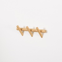 Porte-serviettes mural en bambou minimaliste et écologique à 3 crochets pour l'organisation de la cuisine et de la salle de bain et la décoration de l'entrée