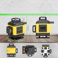 Niveau laser à 16 lignes, niveau laser auto-nivelant, 4*360 horizontal vertical, laser croisé 30m, avec batterie rechargeable