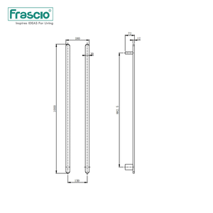 Frascio thiết kế mới thép không gỉ thông minh làm nóng khăn đường sắt treo tường màu đen điện khăn giá kệ làm nóng khăn ấm giá - Product Image 4