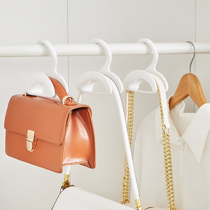<b>Wardrobe</b> Tie And Belt <b>Storage</b> Rack Entryway Handbag Hanger Non Slip Hook Type Clothing Organizer Rectangle White Grey Slim Style - Product Image 1