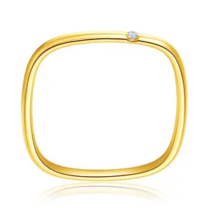 Квадратное кольцо из настоящего чистого золота с бриллиантами 1,1 г 18k