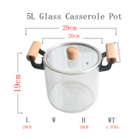 Marmite en verre borosilicate de haute qualité, résistante à la chaleur, pour usage domestique, pot à thé parfumé, pot santé, pot à soupe transparent