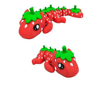 Adorno Animal Hecho a Mano por Artista, Dragón Fresa Impreso en 3D, para Actividades Científicas, Regalo, Animales, Dinosaurios - Product Image 6