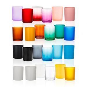 Bocaux à bougies en verre vides de 7 oz, personnalisés, dépolis mats, multicolores, avec couvercles en métal, bambou ou bois, en gros, pour la fabrication de bougies - Product Image 1
