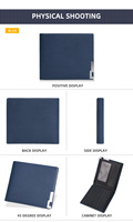 Dompet Pendek Minimalis Ramping Desain Baru Baellerry untuk Pria, Dompet Kartu Bisnis Sederhana Lipat Dua dengan Banyak Slot Kartu, Kulit PU