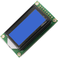 Layar LCD Tampilan Karakter 0802A 16 Pin 5V3.3V Biru, Kuning Hijau, Layar Abu-abu 8*2 Port Paralel