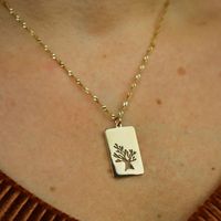 Collier Pendentif Arbre de Vie Personnalisé en Acier Inoxydable Plaqué Or 18K avec Chaîne Corde, Bijou Tendance Inaltérable
