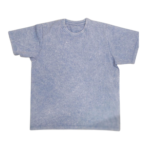 T-shirt à col rond pour homme en coton épais délavé à l'acide – Style vintage délavé aux minéraux - Product Image 1