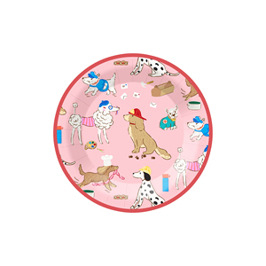 DAMAI - Vajilla Desechable Personalizada con Temática de Animales Rosas para Perros, Platos, Vasos, Servilletas, Juego de Vajilla para Fiestas - Product Image 3