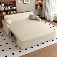 Canapé-lit convertible trois places style crème, résistant aux griffures de chat, minimaliste, multifonctionnel, pliable, double usage, pour salon