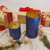 Bougie unique pots de Noël pour la décoration de la maison en gros de luxe porte-verre galvanisé conteneur pots de bougie de Noël