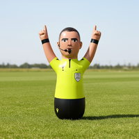 Poupée gonflable de dessin animé arbitre de football, taille 10-12 pieds, gonflage électrique/manuel, matériau PVC 0,2 mm, couleur et logo personnalisables