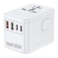 Adaptateur de voyage 3 Type-C + 2 USB, chargeur multi-prises, chargeur mondial, chargeur international universel