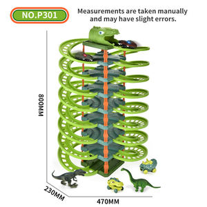 Circuit de course en spirale Dinosaure 9 étages, <span class=keywords><strong>garage</strong></span> de stationnement électrique en plastique, ensemble de jeu 65 pièces, jouets de piste de course DIY, voitures à glissière <span class=keywords><strong>Dino</strong></span> - Product Image 6