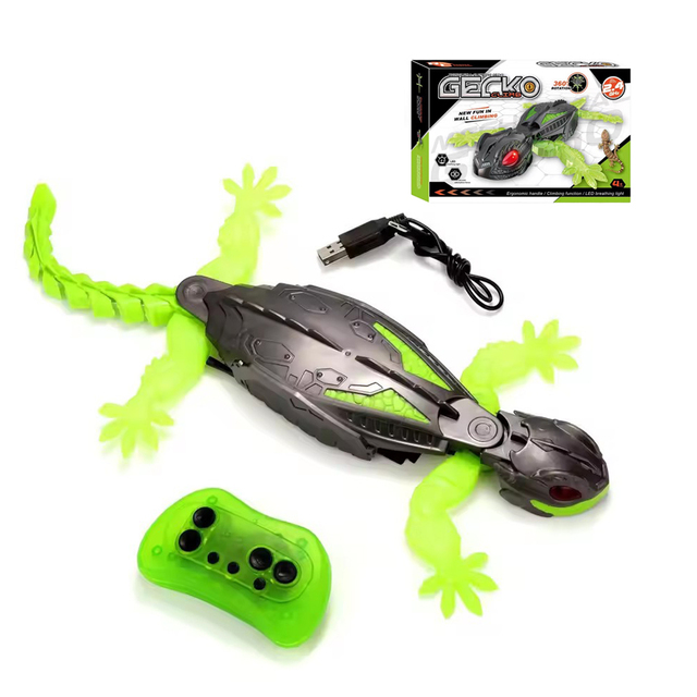 MILI Rechargeable Electric Remote Control Robot Toy Wall-Climbing Gecko Robot for Kids Aged 4+ Wall-Crawler RC Robot Toys