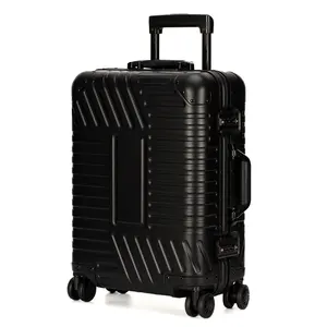 Yüksek kaliteli tüm alüminyum magnezyum alaşımlı bagaj TSA kilit büyük kapasiteli alüminyum çerçeve saf Metal valizler