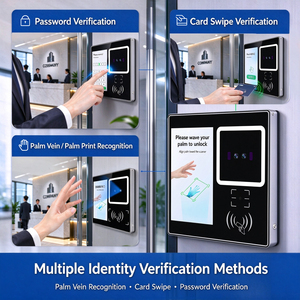 Lector de Control de Acceso Biométrico sin Contacto por Vena de la Palma de la Mano, Reconocimiento Facial, Máquina de Control de Asistencia Multiusuario RFID - Product Image 6